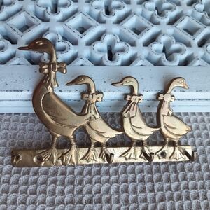 Gold Duck Family Wall Hook